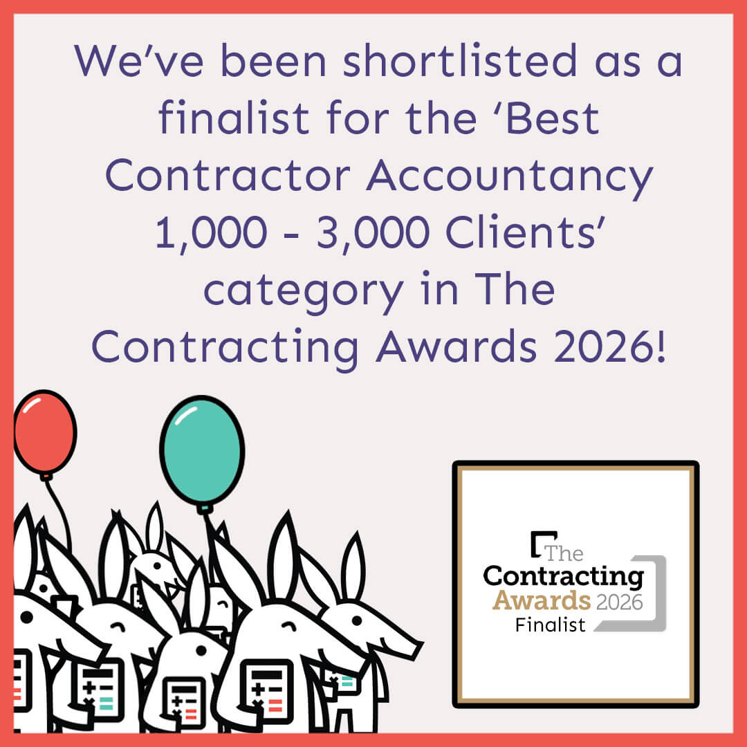 Aardvark Accounting shortlisted as a finalist in the 2026 Contracting Awards for Best Contractor Accountancy. • Aardvark Accounting Aardvark Accounting celebrating their 2026 Contracting Awards finalist nomination for Best Contractor Accountancy in the 1,000–3,000 clients category.